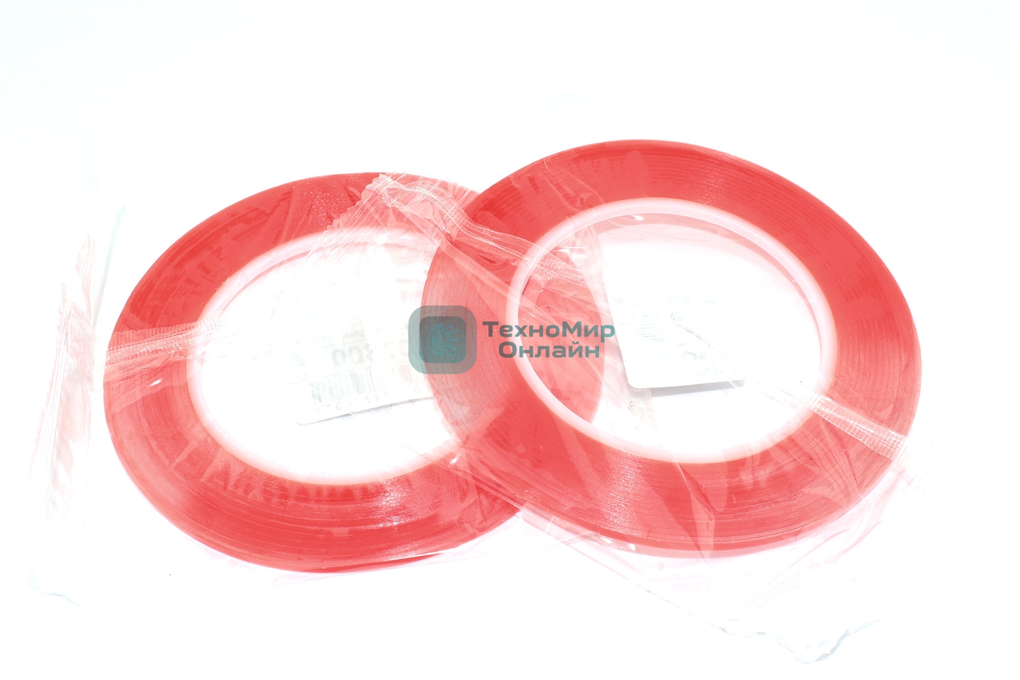 Скотч двусторонний прозрачный 3M с красной защитной лентой ширина 3 мм 25 м 2 шт. 112207