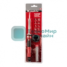 Паяльник Matrix, пл.ABS, класс защиты 1, индикатор,медный наконеч. с долговеч. покрытием, 220В, 60W