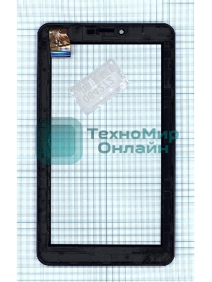 Сенсорное стекло (тачскрин) для Irbis TZ717, черное с рамкой