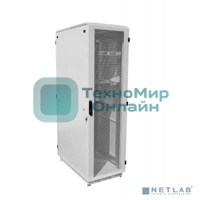 Шкаф серверный напольный 42U (600 1200) дверь перфорированная, задние двойные перфорированные