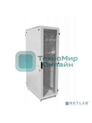 Шкаф серверный напольный 42U (600 1200) дверь перфорированная, задние двойные перфорированные