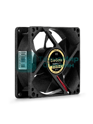 Вентилятор для корпуса ExeGate ExtraSilent ES08025SM черный, 80 мм, 2100 об/мин, 21 дБ, 3 pin