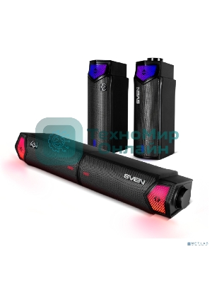 Саундбар мини SVEN SB-G1450, черный (10 Вт, питание USB, Bluetooth, подсветка)