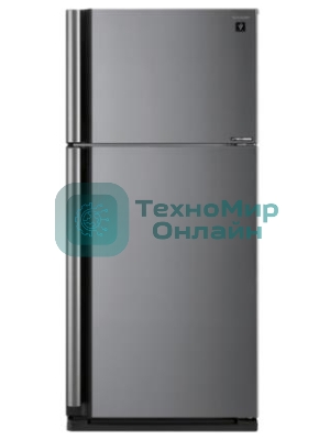 Холодильник Sharp SJXE55PMSL серебристый двухкамерный 388/148л морозилка сверху, No Frost