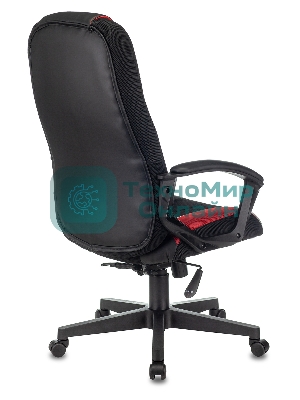 Кресло Zombie 9 черный/красный, экокожа, 120 кг, механизм качания