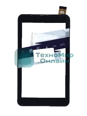 Сенсорное стекло (тачскрин) для Irbis TZ709 V2, черное с рамкой