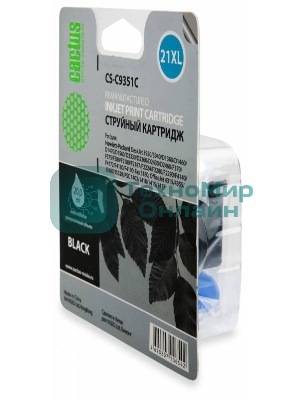 Картридж струйный Cactus CS-C9351C №21XL черный (20 мл) для HP DJ 3920/3940/D1360/D1460/D1470/D1560/D2330/D2360