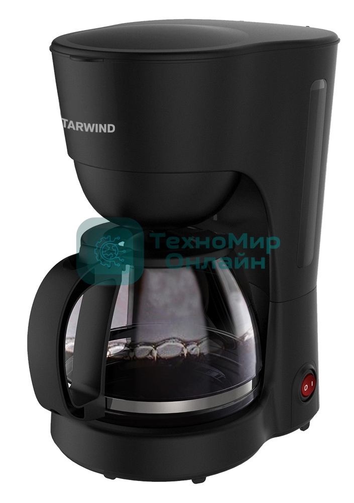 Кофеварка капельная Starwind STD1212 черный, исп. кофе - молотый, 1.25 л, 600 Вт.