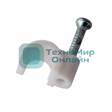 Крепеж кабеля круглый Rexant 4 мм, белый (упак. 20 шт)