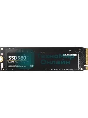 Накопитель SSD Samsung 980, 1000Gb, PCIe 3.0 x4, M.2 2280, NVMe, R/W 3500/3000