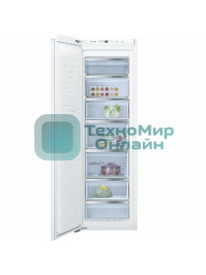 Встраиваемый морозильный шкаф Bosch GIN81AEF0U, белый, 212л, 5 ящиков