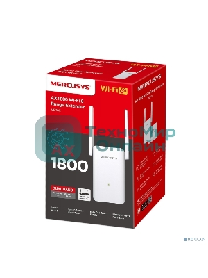 Повторитель беспроводного сигнала Mercusys ME70X AX1800 10/100/1000 белый (упак.:1шт)