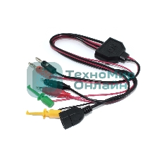 Универсальный провод для лабораторных блоков питания с крокодилами, 2 зажима и USB