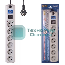 Сетевой фильтр Most HV6 2 м (6 розеток) белый (коробка)