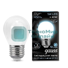 Лампа светодиодная Filament Шар E27 5Вт 4100К OPAL GAUSS 105202205