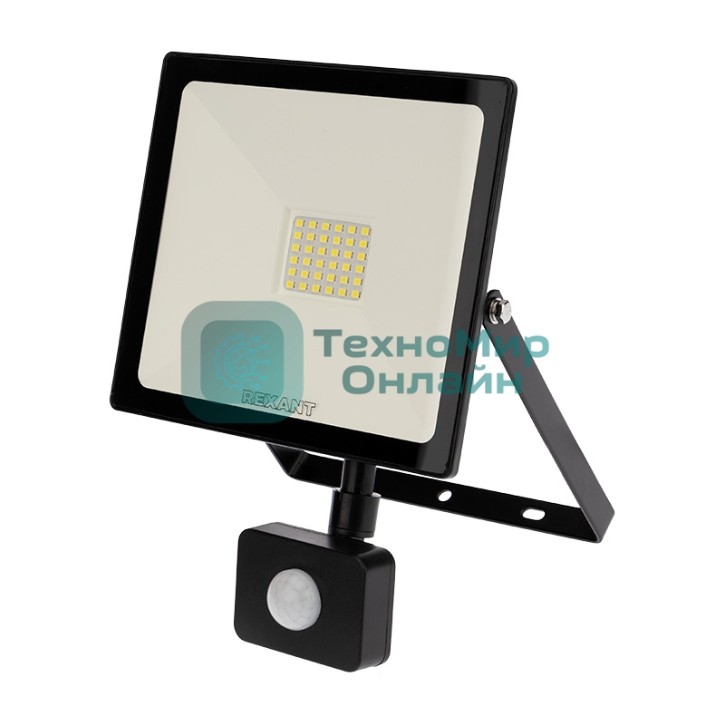 Прожектор светодиодный Rexant с датчиком движения 50 Вт 200–260В IP44 4000 лм 6500 K холодный свет