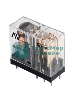 Реле промежуточное РП slim 22/2 5А 230В AC AVERES EKF rps-22-2-230