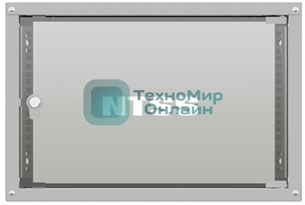 Шкаф коммутационный NTSS LIME (NTSS-WL6U5545GS) настенный 6U 550x450 мм пер. дв. стекл несъемн. бок. пан. 30 кг серый 110 град.