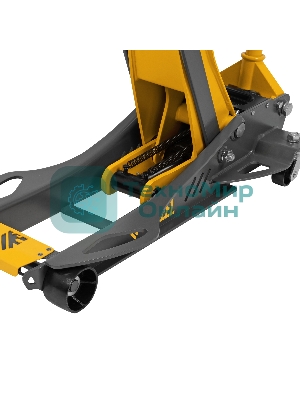 Домкрат гидравлический подкатной Denzel 3,8 т, 110-580 мм, быстрый подъем, низкий подхват, проф.