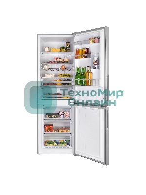 Холодильник Maunfeld MFF185NFS серый двухкамерный инвертор 240/100л морозилка снизу, No Frost