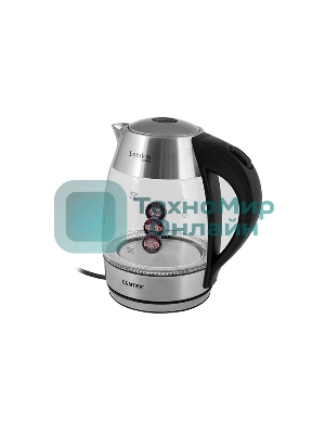 Чайник электрический Centek CT-0059 London, стекло, 1.8л, 2200Вт, LED-подсветка, отделка нерж.