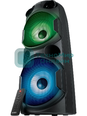 Колонка АС SVEN PS-750, черный (80 Вт, TWS, Bluetooth, FM, USB, microSD, LED-дисплей, 2х4400мА*ч)