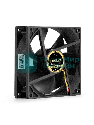 Вентилятор для корпуса ExeGate ExtraSilent ES09225B3P черный, 92 мм, 2000 об/мин, 25 дБ, 3 pin