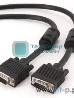Кабель Gembird/Cablexpert VGA Premium, 15M/15M, 20м, черный, тройной экран,феррит.кольца