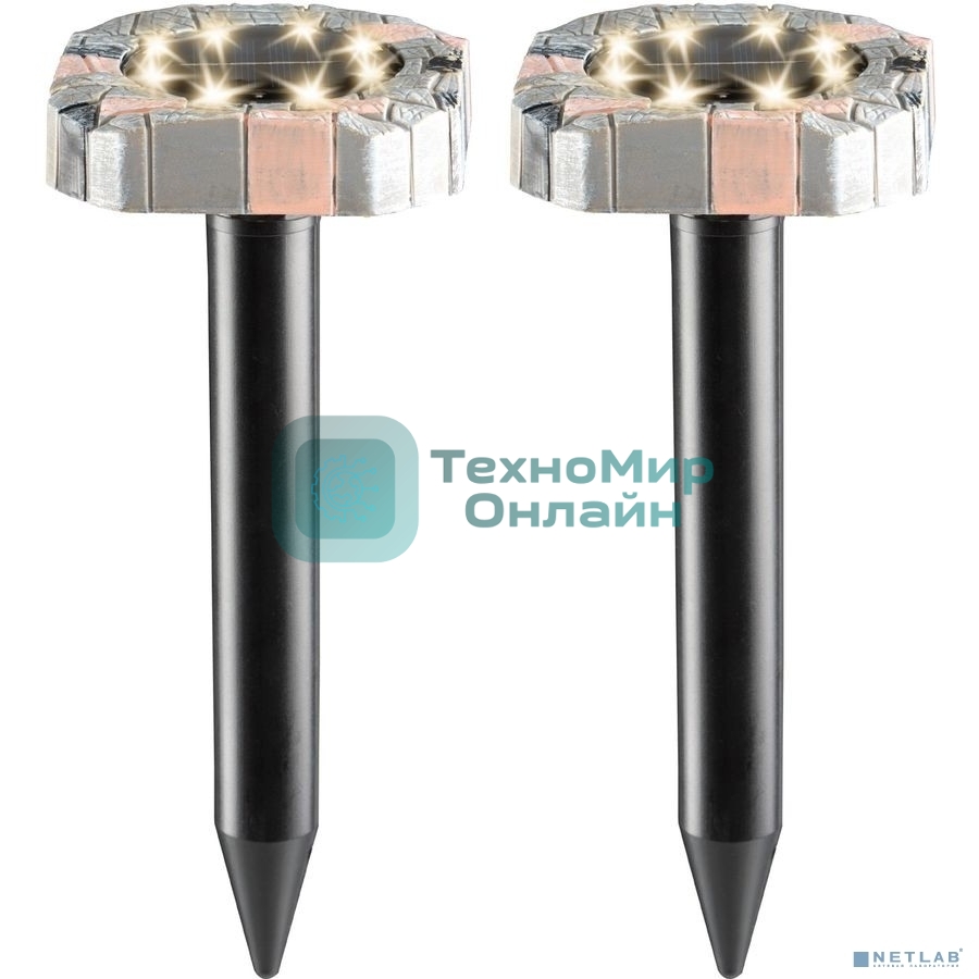 Набор отпугивателей кротов Rexant 71-0087 с садовым фонариком (R20*2 камень)