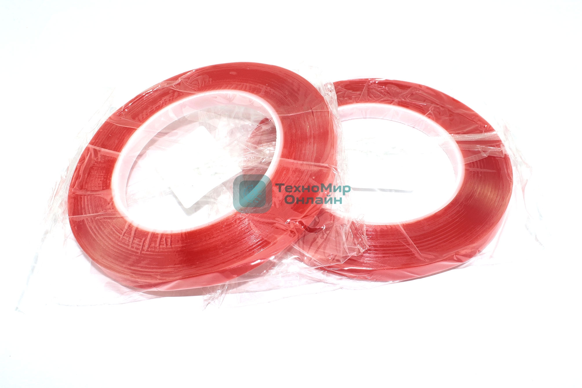 Скотч двусторонний прозрачный 3M с красной защитной лентой ширина 8 мм 25 м 2 шт. 112215