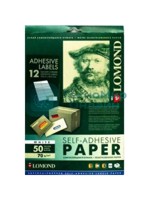 Самоклеящаяся бумага Lomond универсальная для этикеток, A4, 12 делен. (D60мм), 70 г/м2, 50 листов