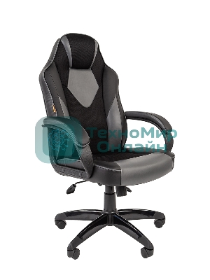 Кресло Chairman game 17 черный, экокожа, 120 кг, механизм качания