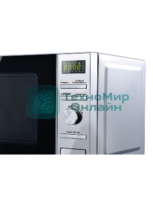 Микроволновая печь Centek CT-1586 серебристый, 20 л, 700 Вт, переключатели - кнопки, поворотный механизм