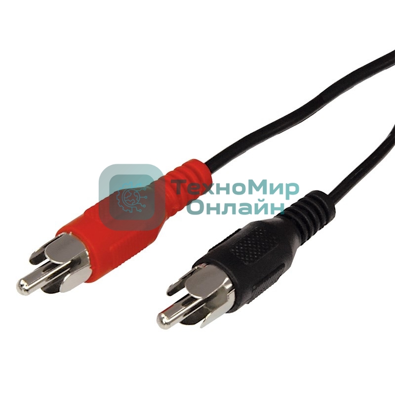 Шнур Rexant 2 RCA - 2 RCA, 1.5 м, черный (10 шт./уп.)