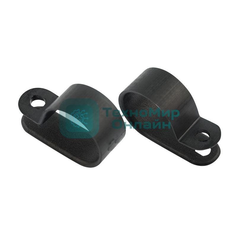 Кабельная скоба под винт Rexant 20 мм, черная, упаковка 50 шт.