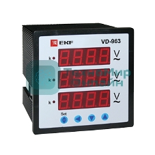 Вольтметр цифровой VD-963 на панель 96х96 трехфазный EKF vd-963