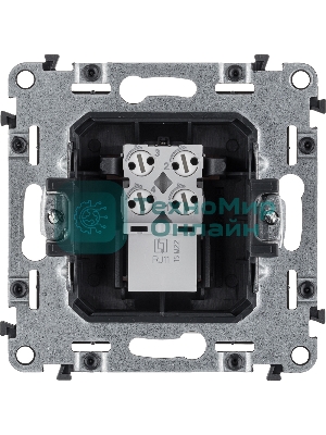 Телефонная розетка RJ11 одиночная.С лицевой панелью.Белая