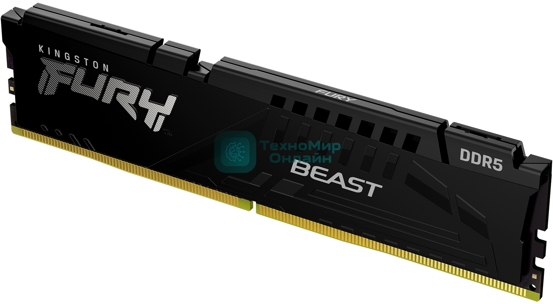 Оперативная память Kingston Fury Beast, DDR5, 8GB (1x8GB), 5600MHz, CL40, DIMM, с радиаторами, черный
