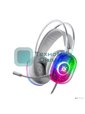 Гарнитура Defender Cyborg белый, проводная, USB, подсветка