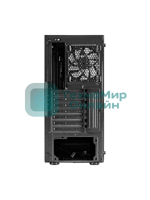 Компьютерный корпус Miditower ExeGate EVO-9211 (ATX, без БП, с окном, 2хUSB+1хUSB 3.0, HD аудио, черный, 1 вент. с RGb подсветкой)