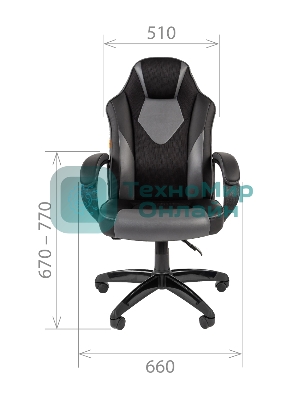 Кресло Chairman game 17 черный, экокожа, 120 кг, механизм качания