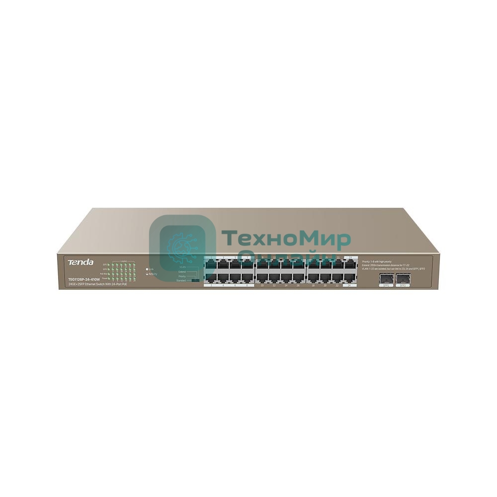 Коммутатор 24PORT 24POE TEG1126P-24-410W Tenda