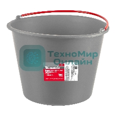 Ведро строительное Matrix пластмассовое 12 л, ударопрочное, обрезиненная ручка