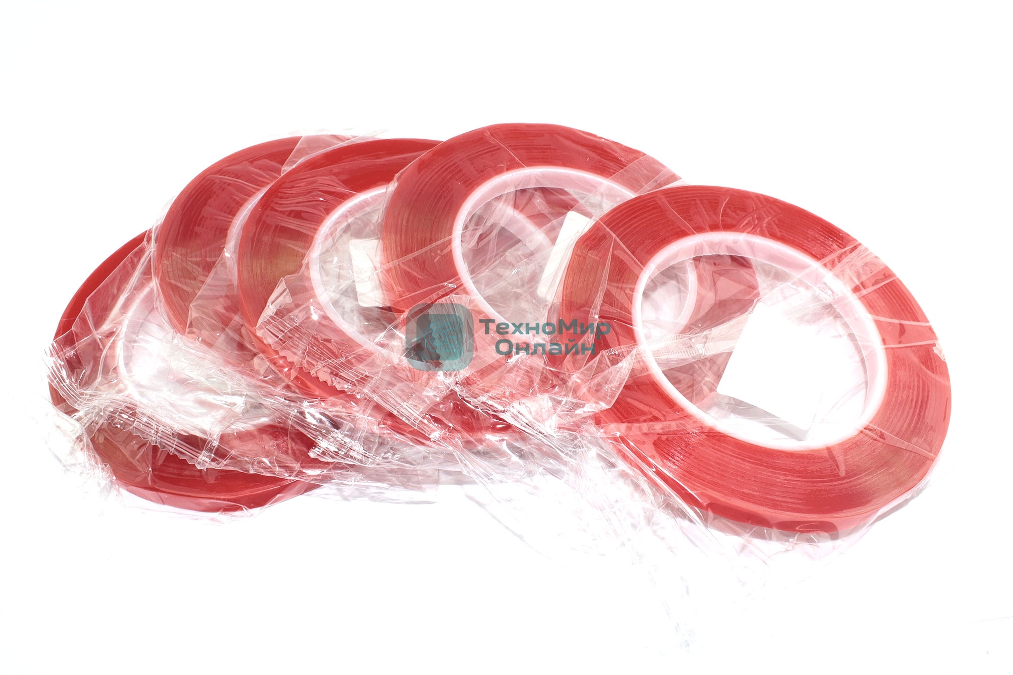 Скотч двусторонний прозрачный 3M с красной защитной лентой ширина 8 мм 25 м 5 шт. 112216