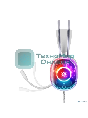 Гарнитура Defender Cyborg белый, проводная, USB, подсветка