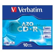 Диск CD-R Verbatim 700Mb 52x Jewel case (10шт) (43327)