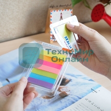 Закладки самоклеящиеся, индексы бумажные Hopax 21618 10x50мм, 7 цветов в упаковке, 40 листов, блистер