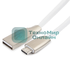 Кабель USB2.0 Cablexpert CC-G-mUSB01W-1.8M, AM/microB, серия Gold, 1.8м, белый, блистер