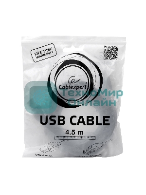 Кабель Gembird PRO USB 2.0 удлинительный 4.5м AM/AF позол. контакты, пакет
