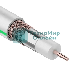Кабель коаксиальный PROconnect SAT 703 B, Cu/Al/Cu, 64%, 75 Ом, бухта 100 м, белый